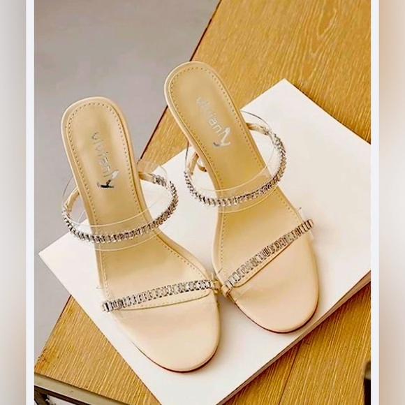 Vivianly Shoes - Vivianly  Rhinestone Heels Stiletto high heels mules party dress size 9
